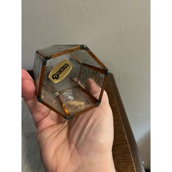 Vintage Etched Glass and Copper  Votive Holder - Picture 5 of 5